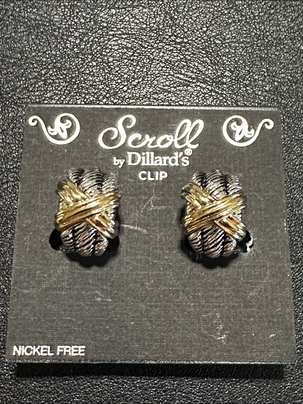 Scroll by Dillard’s Two Tone Clip On Earrings NEW